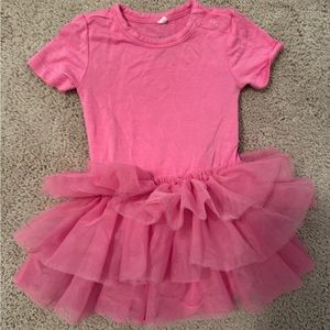 Posh peanut 3-6 month pink tulle bodysuit dress
